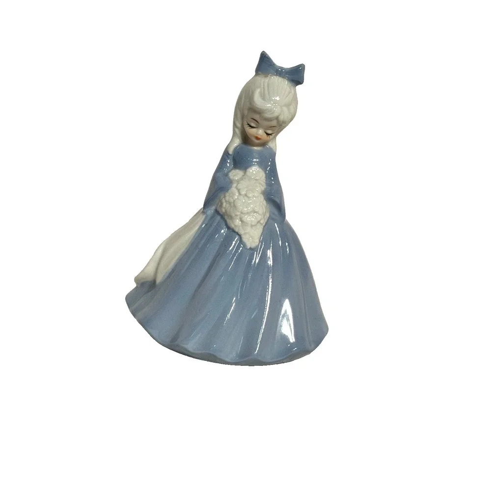 VTG Porcelain Bride Bouquet Music Box Plays Carpenters We've Only Just Begun
